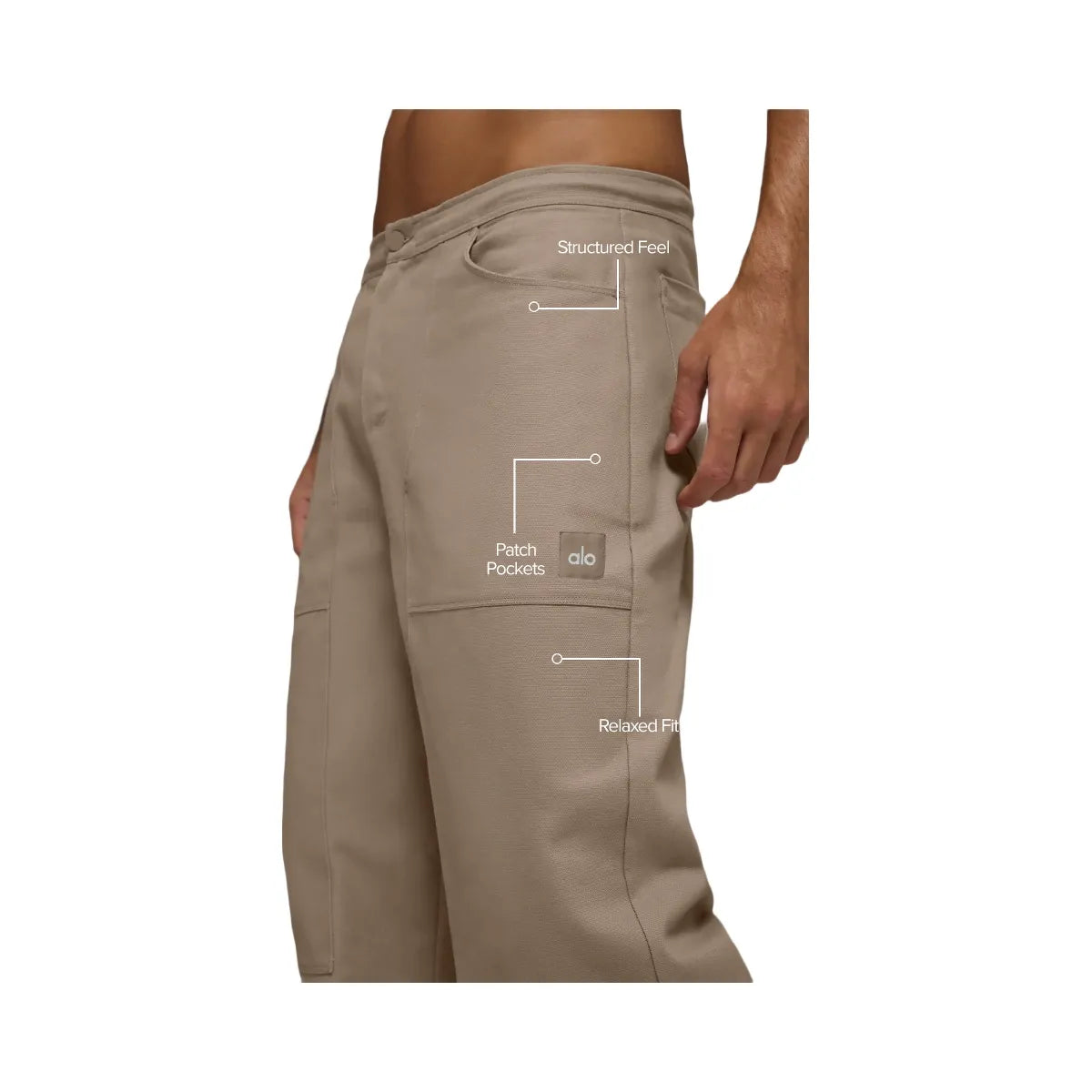 Alo Men's Cotton Canvas Carpenter Pant - Gravel