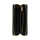Coach Long Zip Around Wallet In Signature Leather Pebbled Leather-Gold-Black