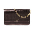 Kate Spade Madison Croc Embossed Willow Medium Convertible Crossbody Hot Fudge