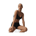 Alo Women's Pointelle Sweater Be Mine Bra - Black