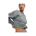 Alo Women's Cropped Accolade Crewneck - Lunar Grey