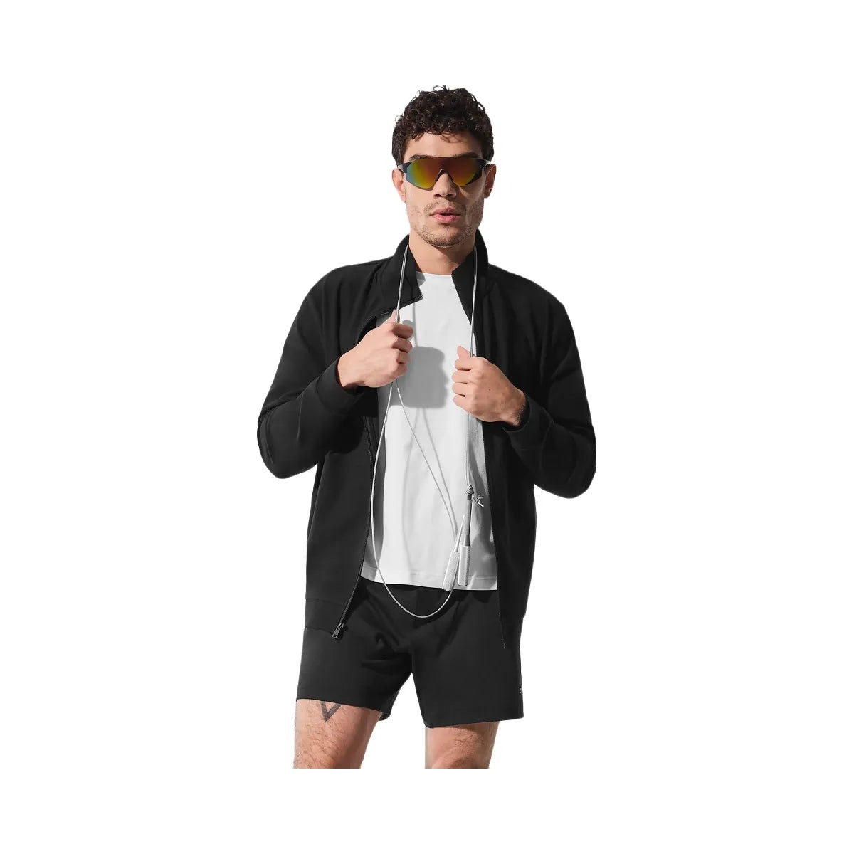 Alo Men's Conquer Max Mock Neck Full Zip - Black