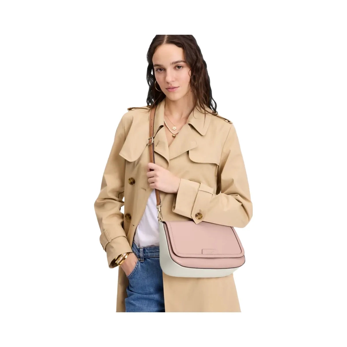 Kate Spade HUDSON convertible shoulder bag Rose Smoke Multi