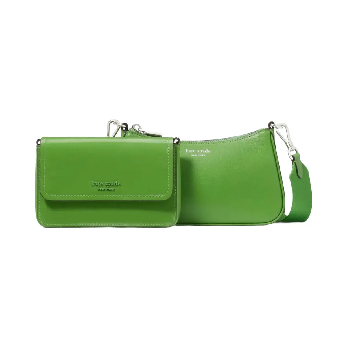 Kate Spade Double Up Patent Leather Crossbody KS Green