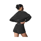 Alo Women's Cropped Sway Crew Neck Pullover - Black