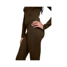 Alo Women's Denim Knit High-Waist Flare Pant - Espresso/Black