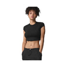 Alo Women's soft Crop Finesse Short Sleeve - Black