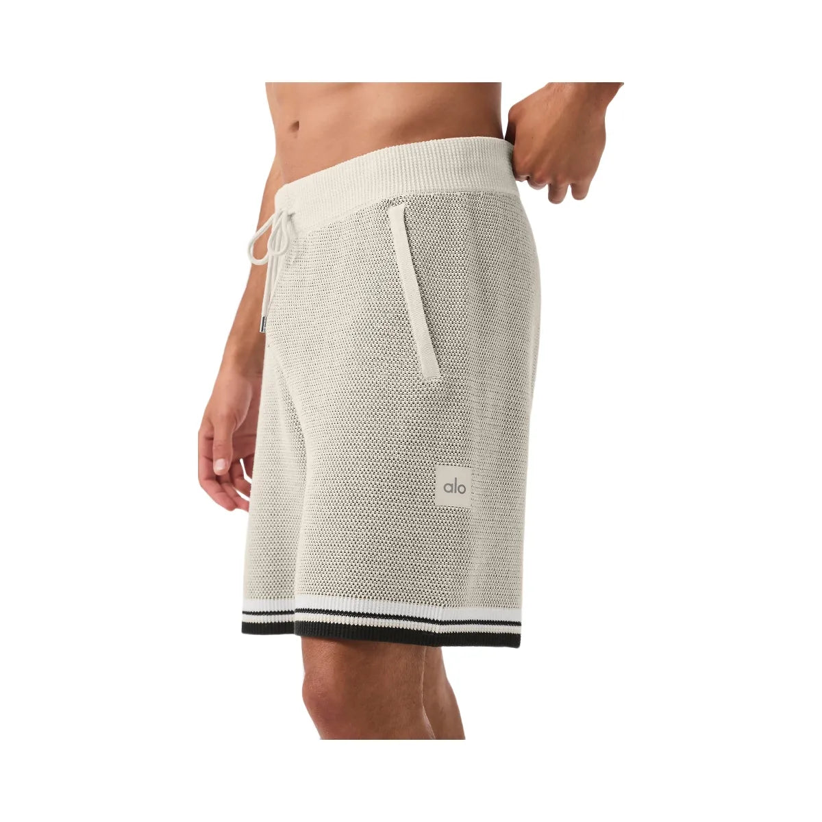 Alo Men's 7" Sports Club Sweater Knit Basketball Short - Bone