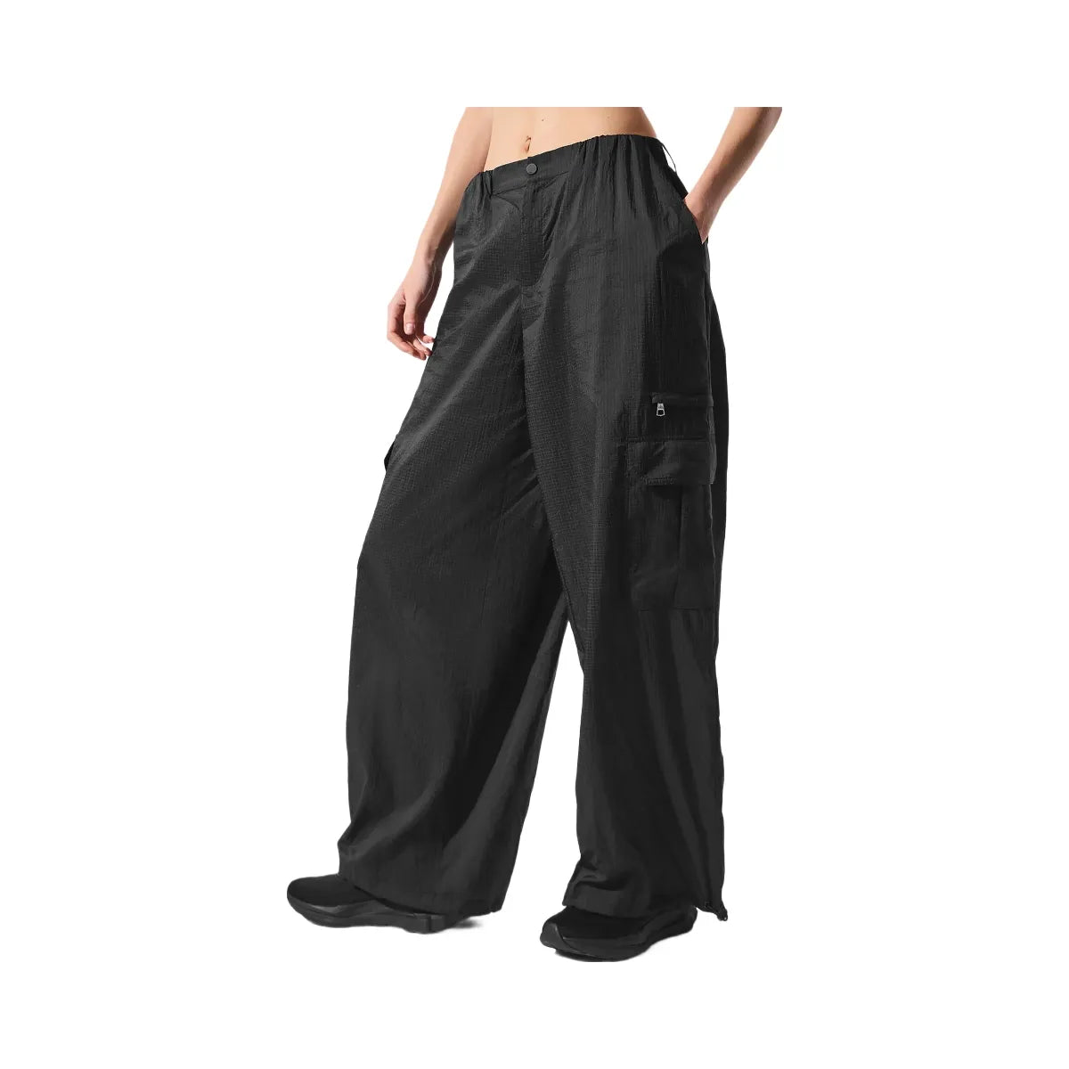 Alo Women's Sheer Game Time Wide Leg Jogger - Black