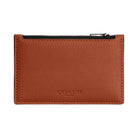 Coach Zip Card Case Smooth Leather-Gunmetal-Tan