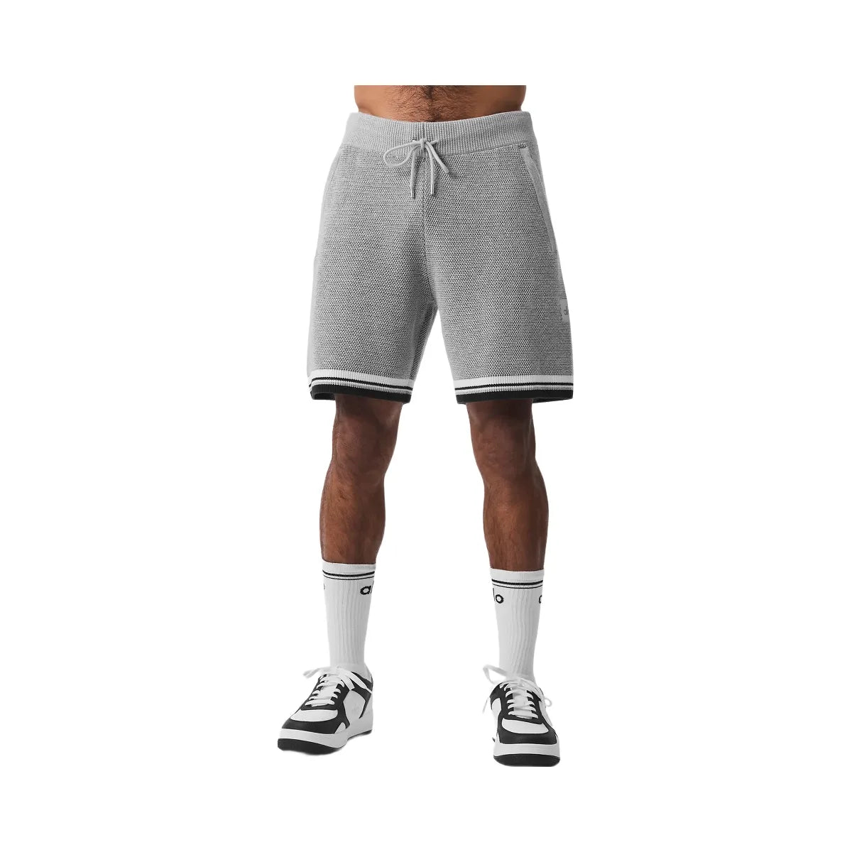 Alo Men's 7" Sports Club Sweater Knit Basketball Short - Athletic Heather Grey