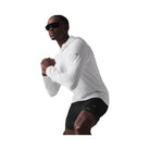 Alo Men's Conquer Reform Long Sleeve With Hood - White