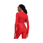 Alo Women's soft Crop Finesse Long Sleeve - Bright Red