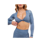 Gymshark Adapt Animal Long Sleeve Crop Top - Worn Blue/Peri Blue