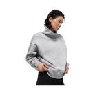 Alo Women's Hazy Mock Neck Pullover - Athletic Heather Grey