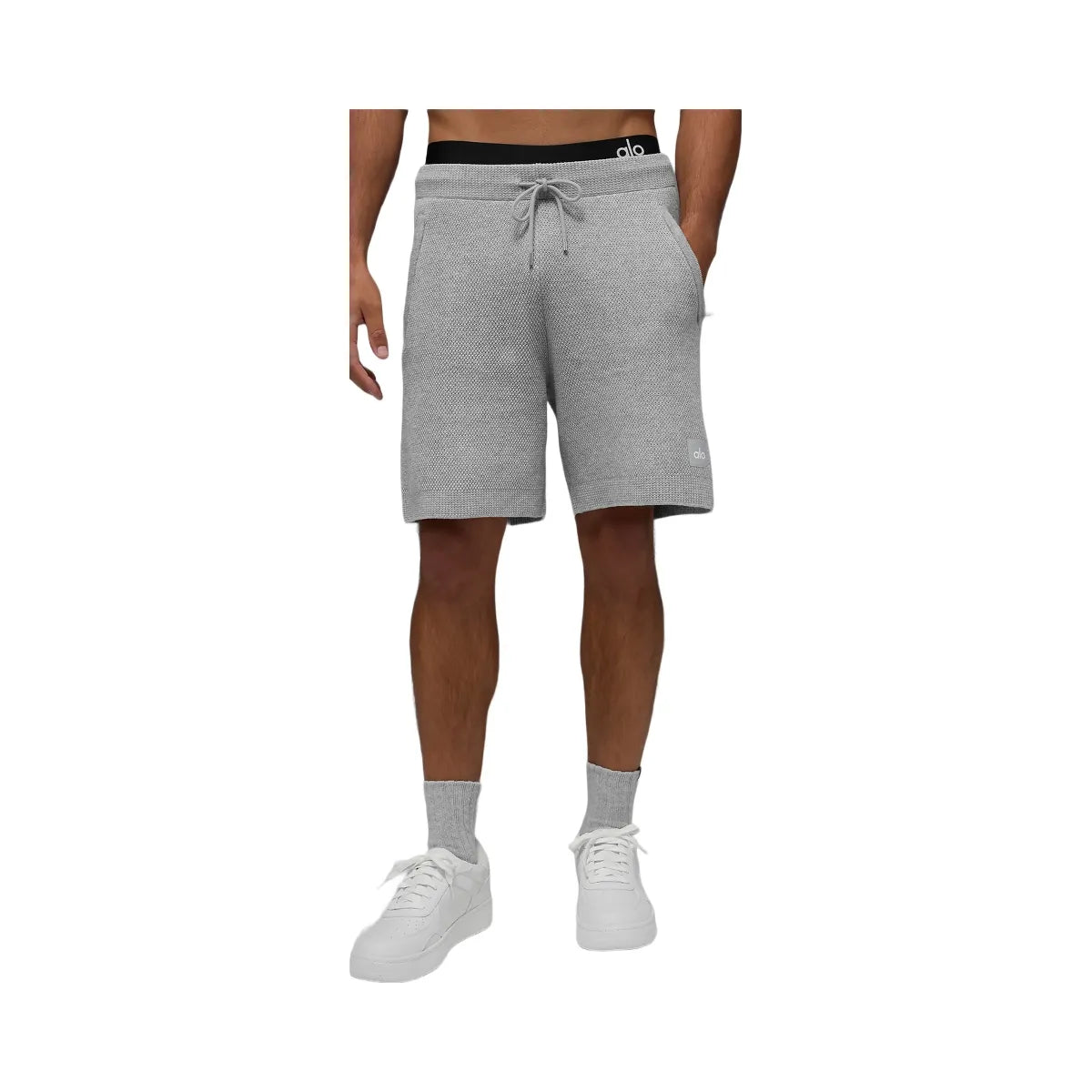 Alo Men's 7" Sports Club Sweater Knit Short - Athletic Heather Grey