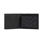 Coach 3 In 1 Wallet In Signature Canvas Signature Canvas-Charcoal-Black