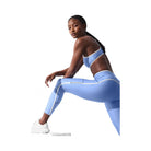 Alo Women's Airlift High Waist Charger 7/8 Legging - Crystal Clear Blue/White