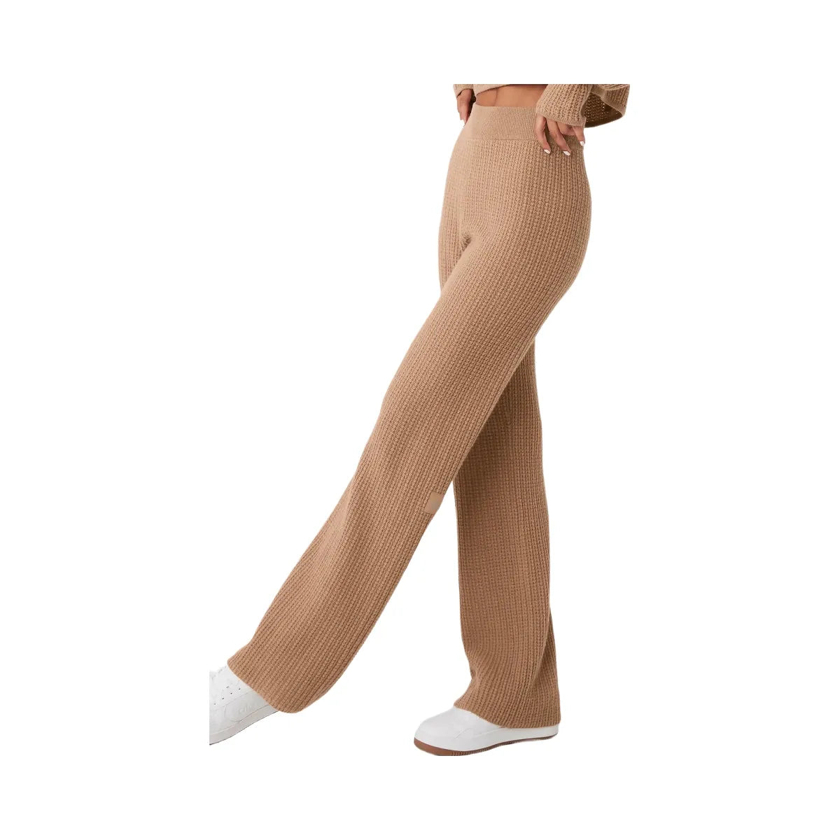 Alo Women's Cashmere High-Waist Plush Waffle Pant - Toasted Almond