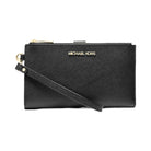 Michael Kors Jet Set Large Leather Smartphone Wristlet Wallet Black