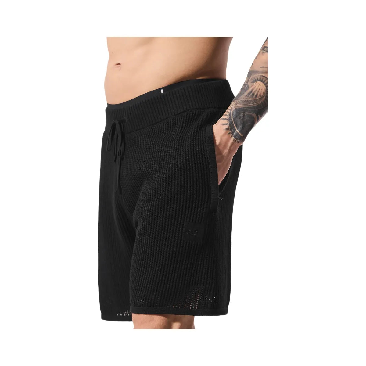 Alo Men's Open-Knit Short - Black