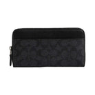 Coach Accordion Wallet In Signature Canvas Signature Canvas-Gunmetal-Charcoal-Black