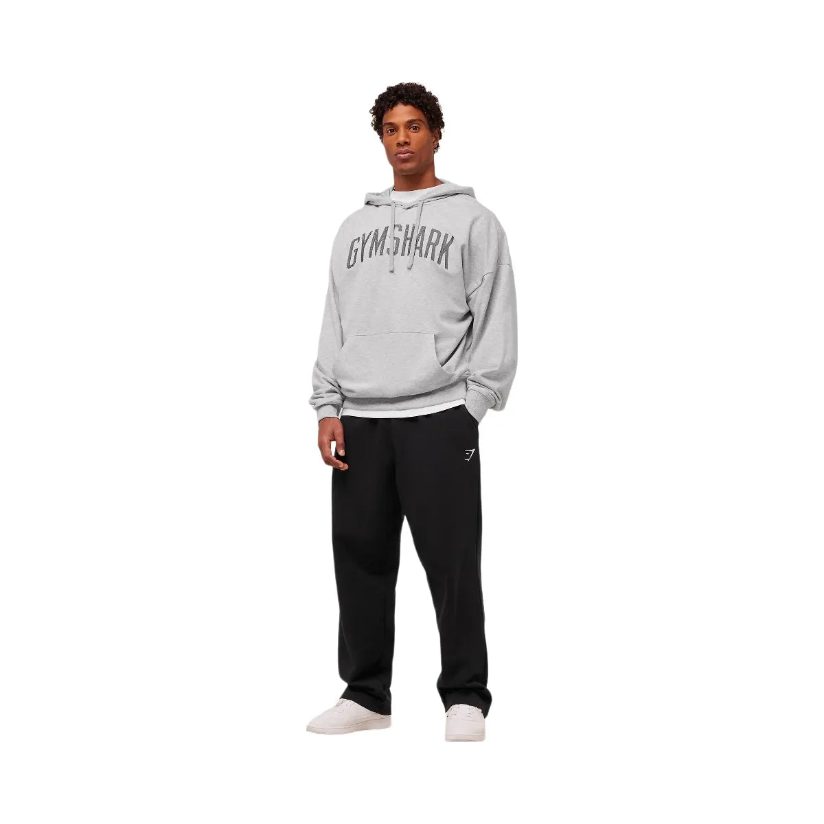 Gymshark Worn Graphic Hoodie - Light Grey Core Marl