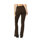 Alo Women's High-Waist Pinstripe Zip It Flare Legging - Espresso/Black