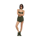 Alo Women's Playmaker Dolphin Short - Green Olive