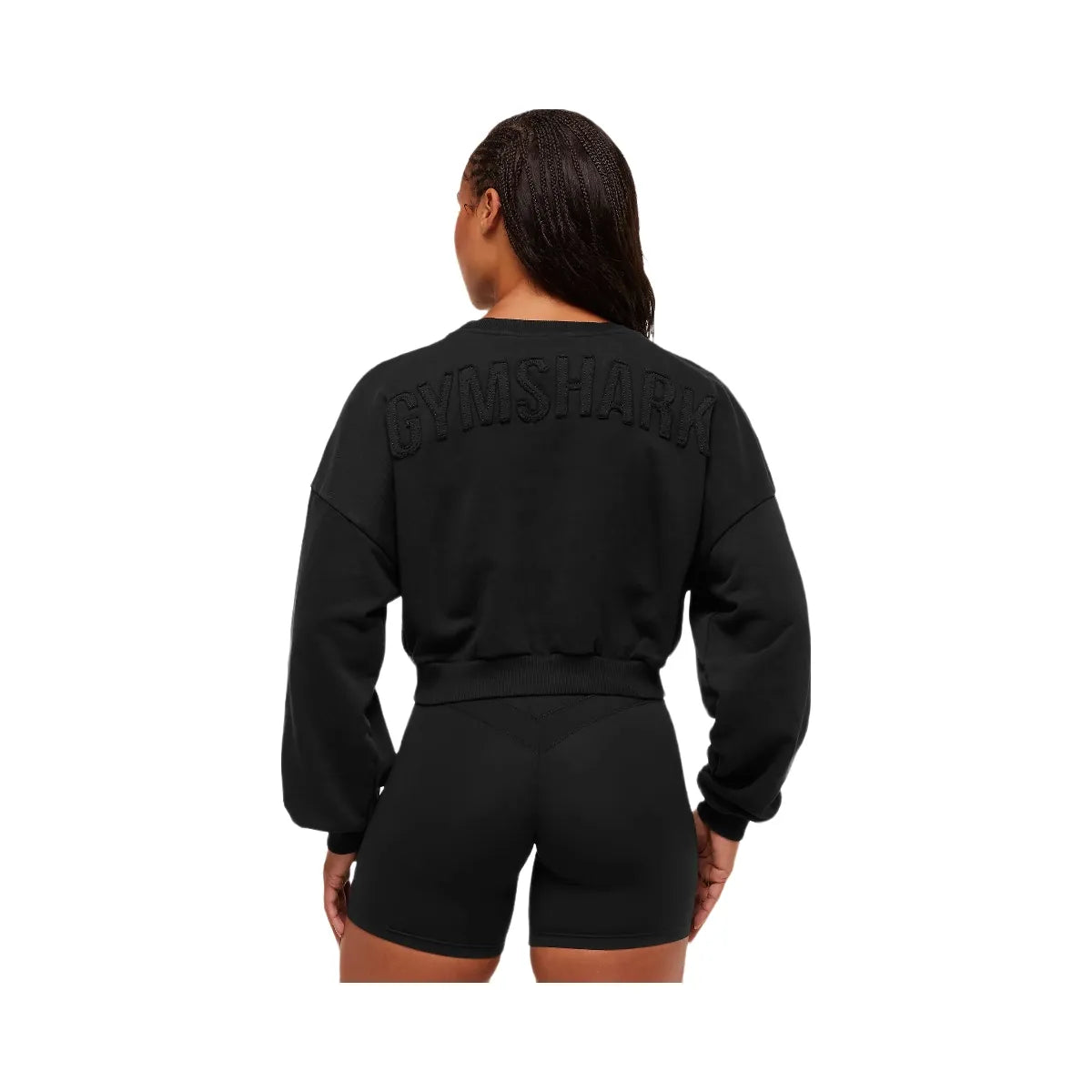 Gymshark Power Washed Sweat Top - Black/Acid Wash Small Ball