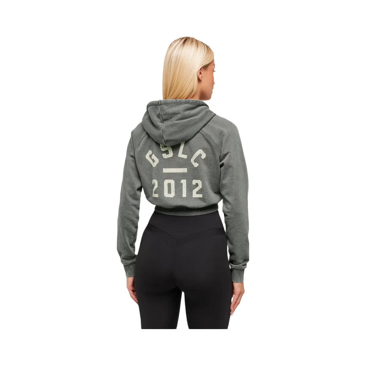 Gymshark Lifting Club 2012 Graphic Cropped Hoodie - Slate Teal/Wash