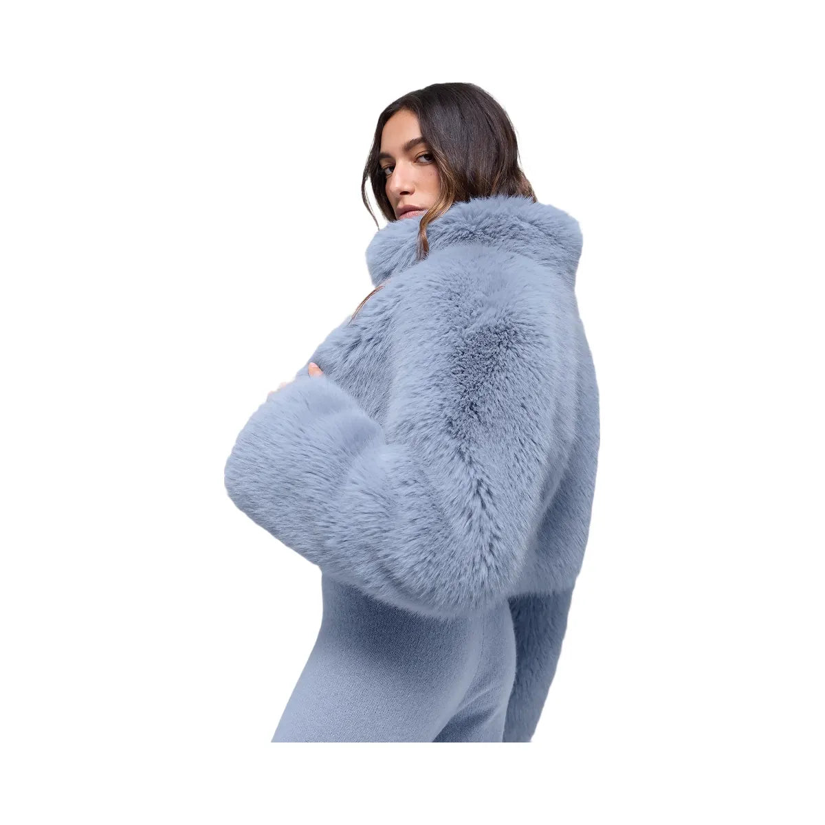 Alo Women's Opulent Faux Fur Cropped Jacket - Winter Frost
