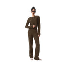 Alo Women's Cashmere High-Waist Plush Waffle Pant - Espresso