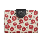 Coach Medium Corner Zip Wallet With Floral Print Silver-Chalk-Black Multi