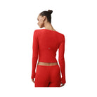 Alo Women's Sweater Knit Unwind Long Sleeve - Bright Red