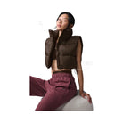 Alo Women's Cropped Gold Rush Puffer Vest - Espresso