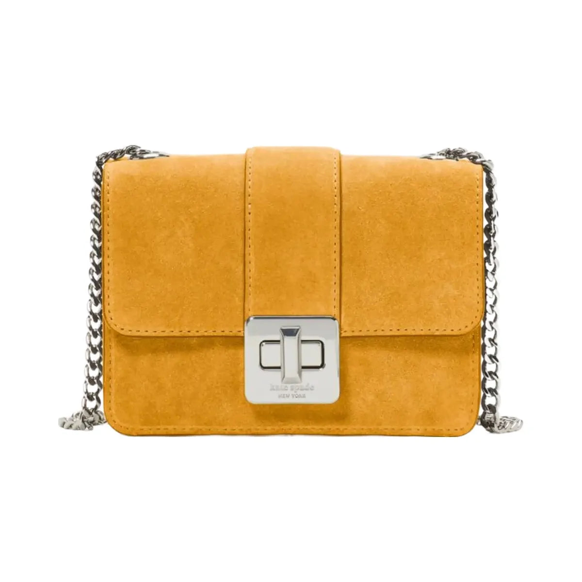 Kate Spade Phoebe Suede Turnlock Mini Flap Crossbody Squash Blossom
