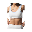 Alo Women's Tennis Club Sweater Knit Bra - White/Seashell Blue
