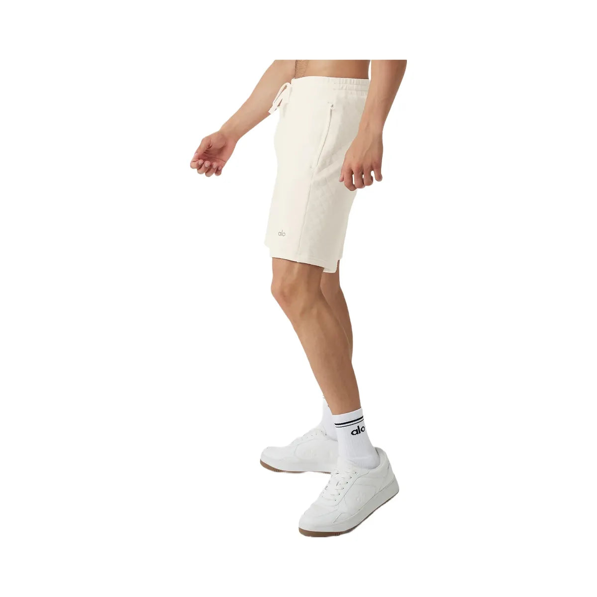 Alo Men's Quilted Stadium Short - Ivory