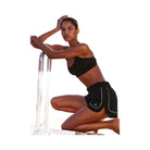 Alo Women's Motivate Track Short - Black/White