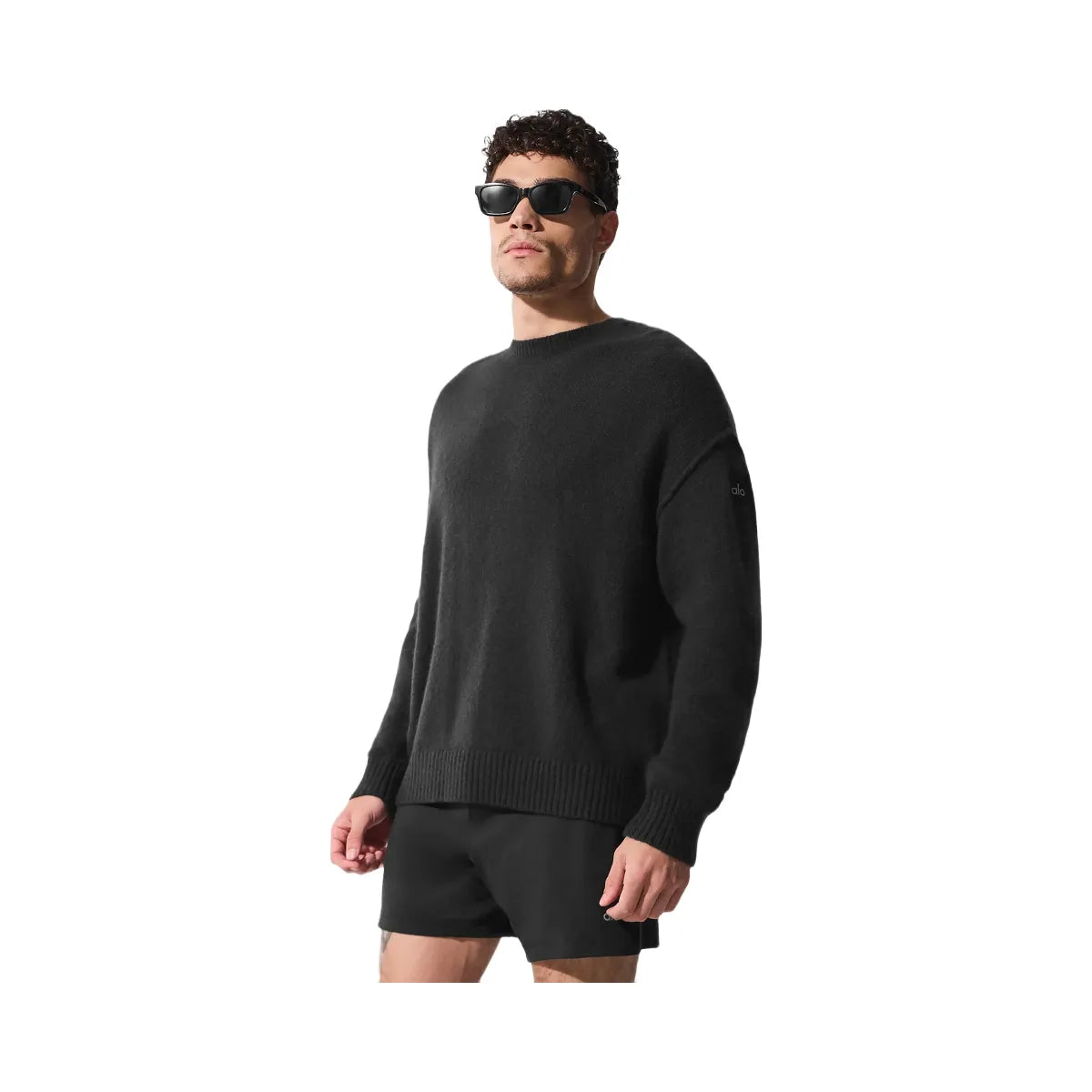 Alo Men's Unisex Wool Cashmere New Class Crewneck Sweater - Black