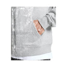 Gymshark Crest Oversized Zip Up Hoodie - Light Grey Core Marl