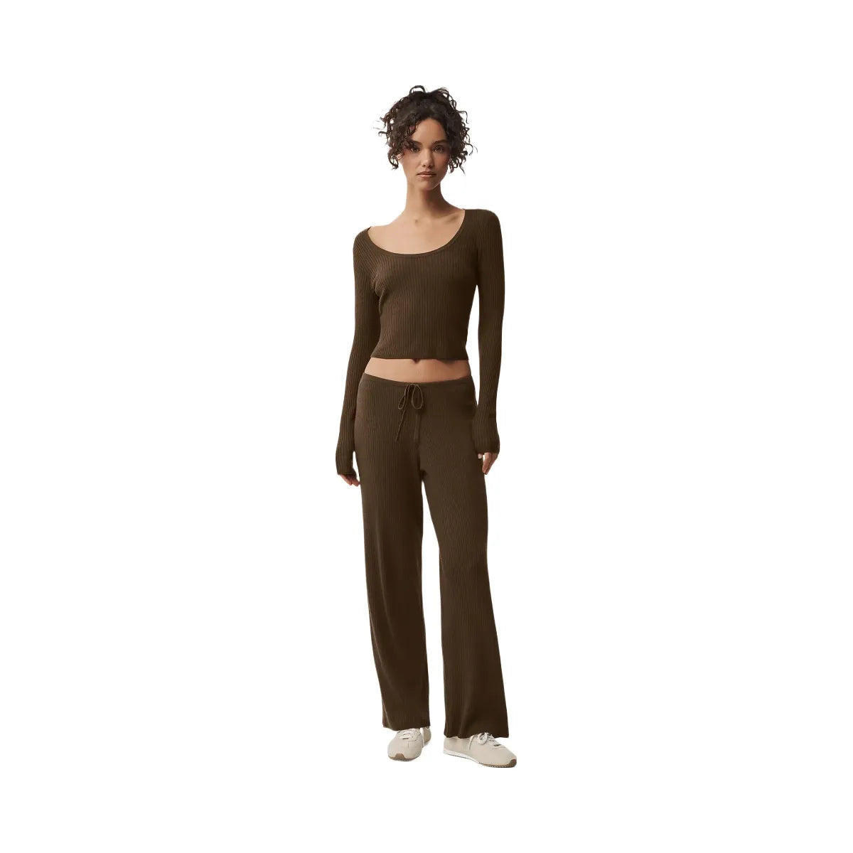 Alo Women's Sweater Knit Unwind Long Sleeve - Espresso