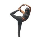 Alo Women's Seamless High-Waist Two Tone Rib Legging - Dark Misty Grey Heather