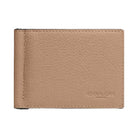 Coach Slim Money Clip Billfold Wallet Pebbled Leather-Black Antique Nickel-Taupe