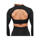 Gymshark Adapt Animal Long Sleeve Crop Top - Black/Asphalt Grey