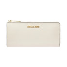 Michael Kors Jet Set Travel Large Saffiano Leather Quarter-Zip Wallet Lt Cream