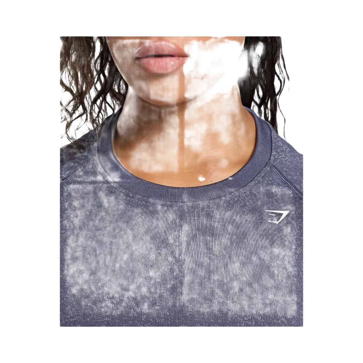 Gymshark Adapt Fleck Seamless Long Sleeve Crop Top - Weighted Purple/Metal Purple