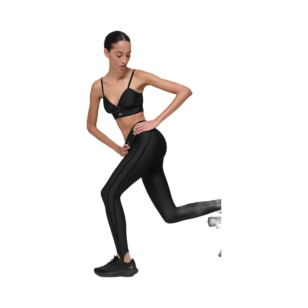Alo Women's Airlift High-Waist Love Language Stirrup Legging - Black