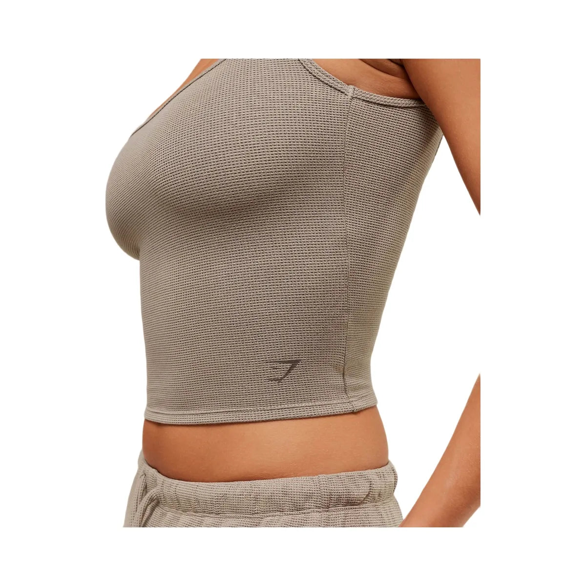Gymshark Waffle Cropped Tank - Lifestyle Brown